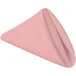 Cloth Napkins - 17 x 17 Inch Pink Solid Washable Polyester Dinner Napkins - S...