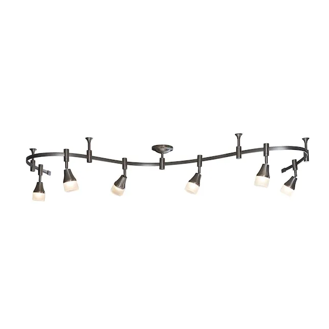 allen + roth 99.6-in 6-Light Brushed Nickel dimmable Integrated Modern/Contemporary Flexible Track Lighting Kit with Round Steel/Brushed Pivoting Headsallen + roth 99.6-in 6-Light Brushed Nickel dimmable Integrated Modern/Contemporary Flexible Track Ligh