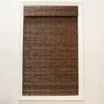 Radiance Cordless Dockside Flatstick Bamboo Roman Shade, 30" x 64", Cocoa