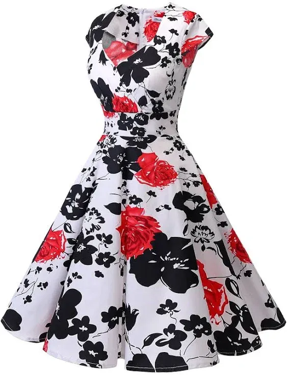 Bbonlinedress Women Short 1950s Retro Vintage Cocktail Party Swing Dresses