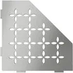 Shelf-E Brushed Stainless Steel Floral Pentagon Corner Shelf