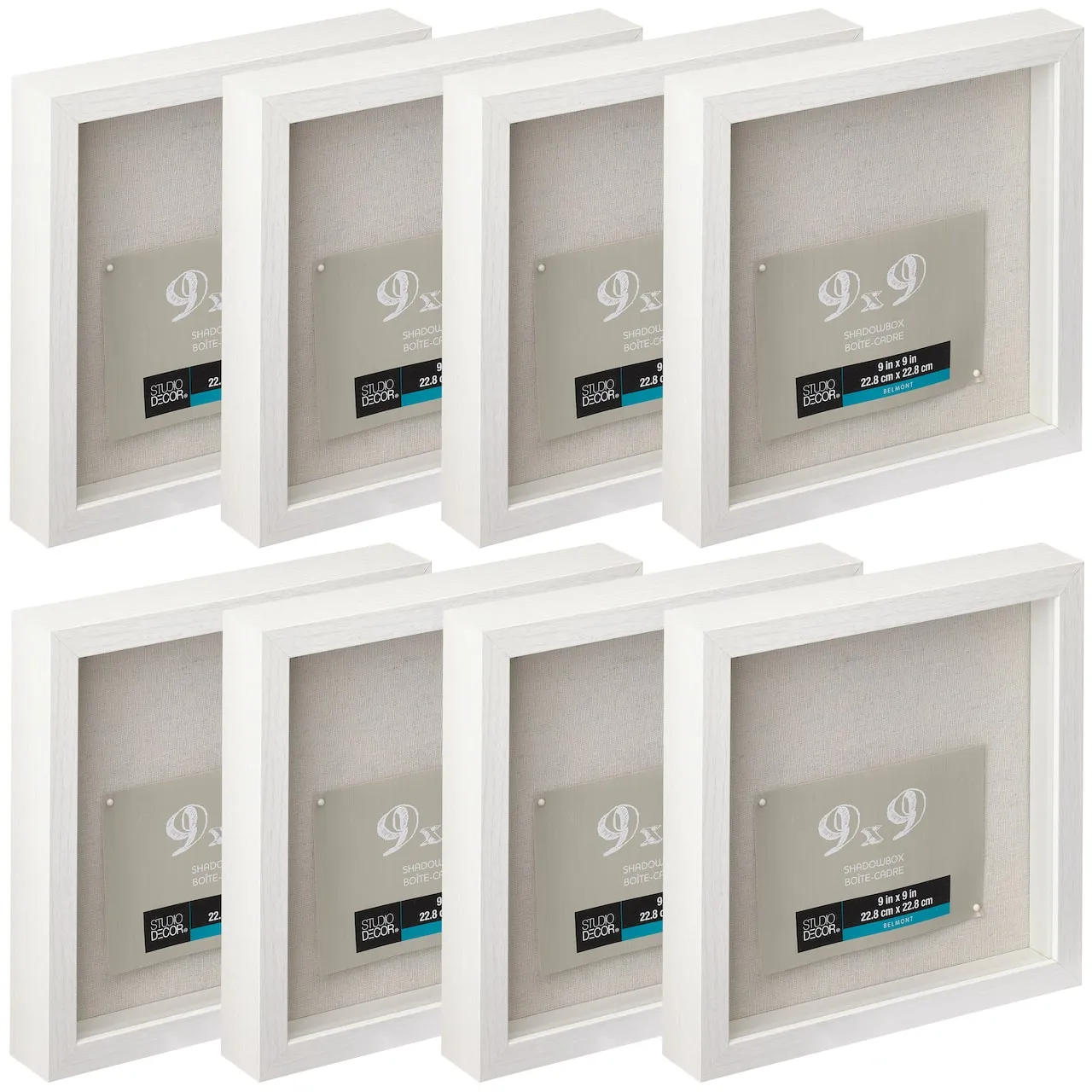 8 Pack: White 9" x 9" Belmont Shadow Box by Studio Décor®