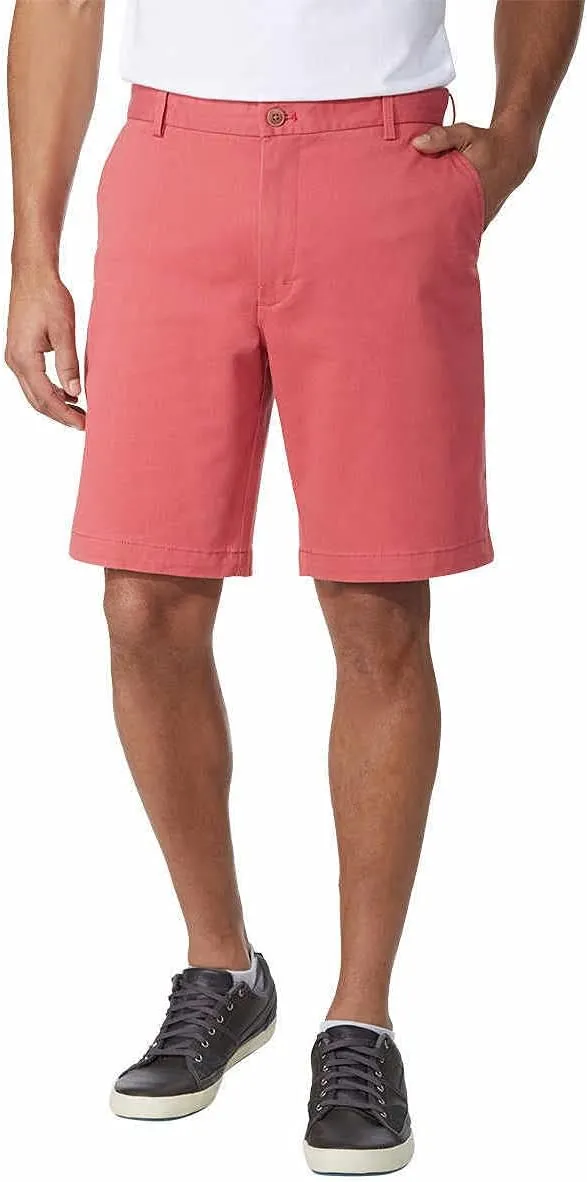 IZOD Mens Saltwater Flat Front Stretch Chino Shorts (Saltwater Red, 38W)