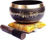 Tibetan Singing Bowl Set - Easy to Play Authentic Handmade for Meditation Sound Chakra Healing by Himalayan Bazaar