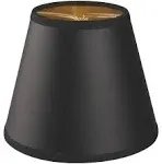 Royal Designs, Inc. Empire Chandelier Shade Black with Gold, 3 x 4.25 x 4.25 Single Black