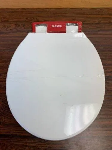 Clorox Round Wood Toilet Seat with Easy-Off Hinges-Wiggle Free Design ‎16.54 x 16.5 x 0.99 inches