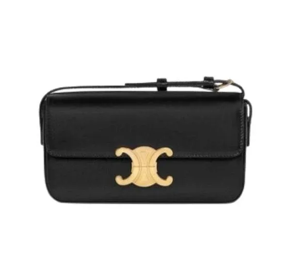 Triomphe Shoulder Bag in Shiny Black for Women 8in/20cm 194143BF4.38NO - 2799