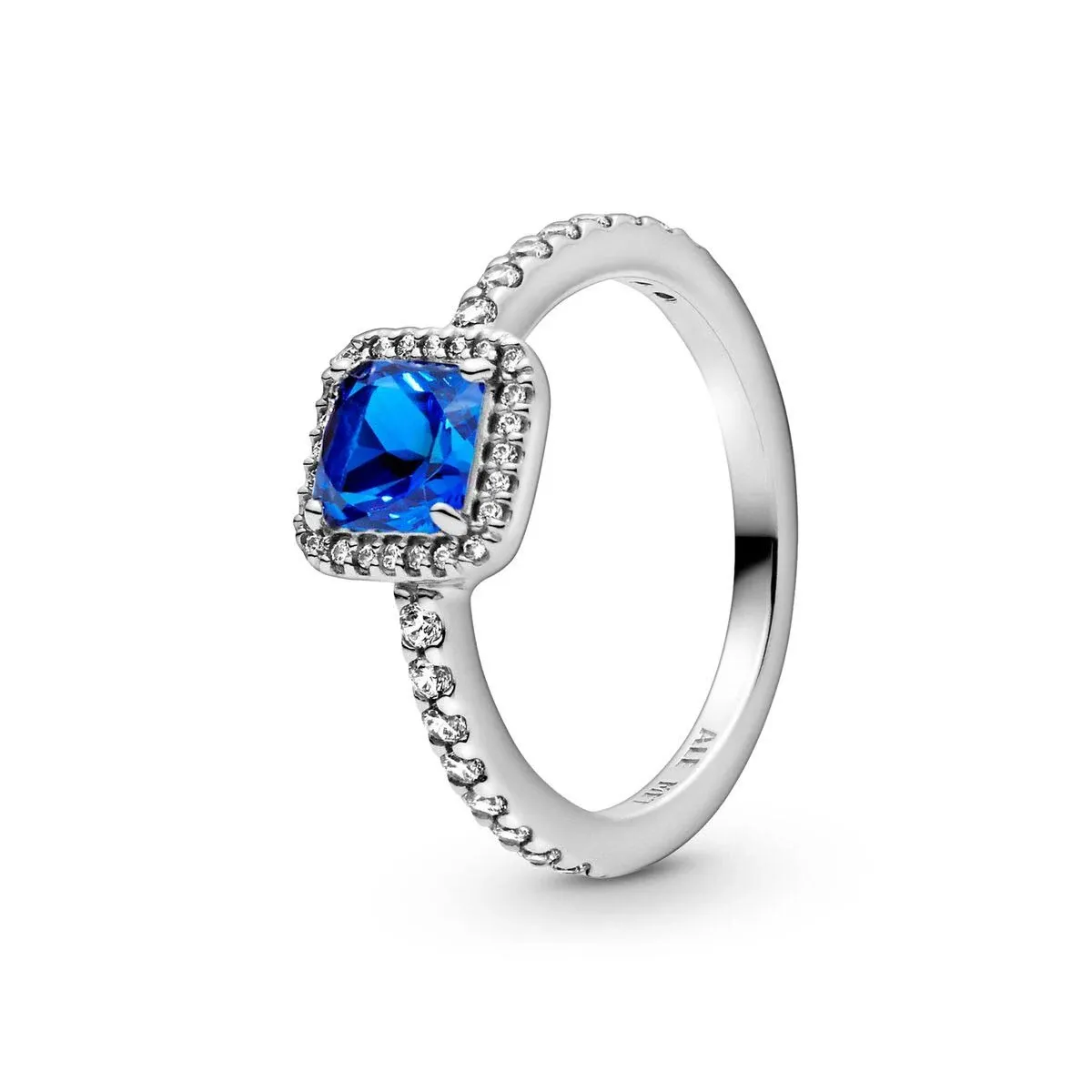 Pandora Blue Square Sparkle Halo Ring