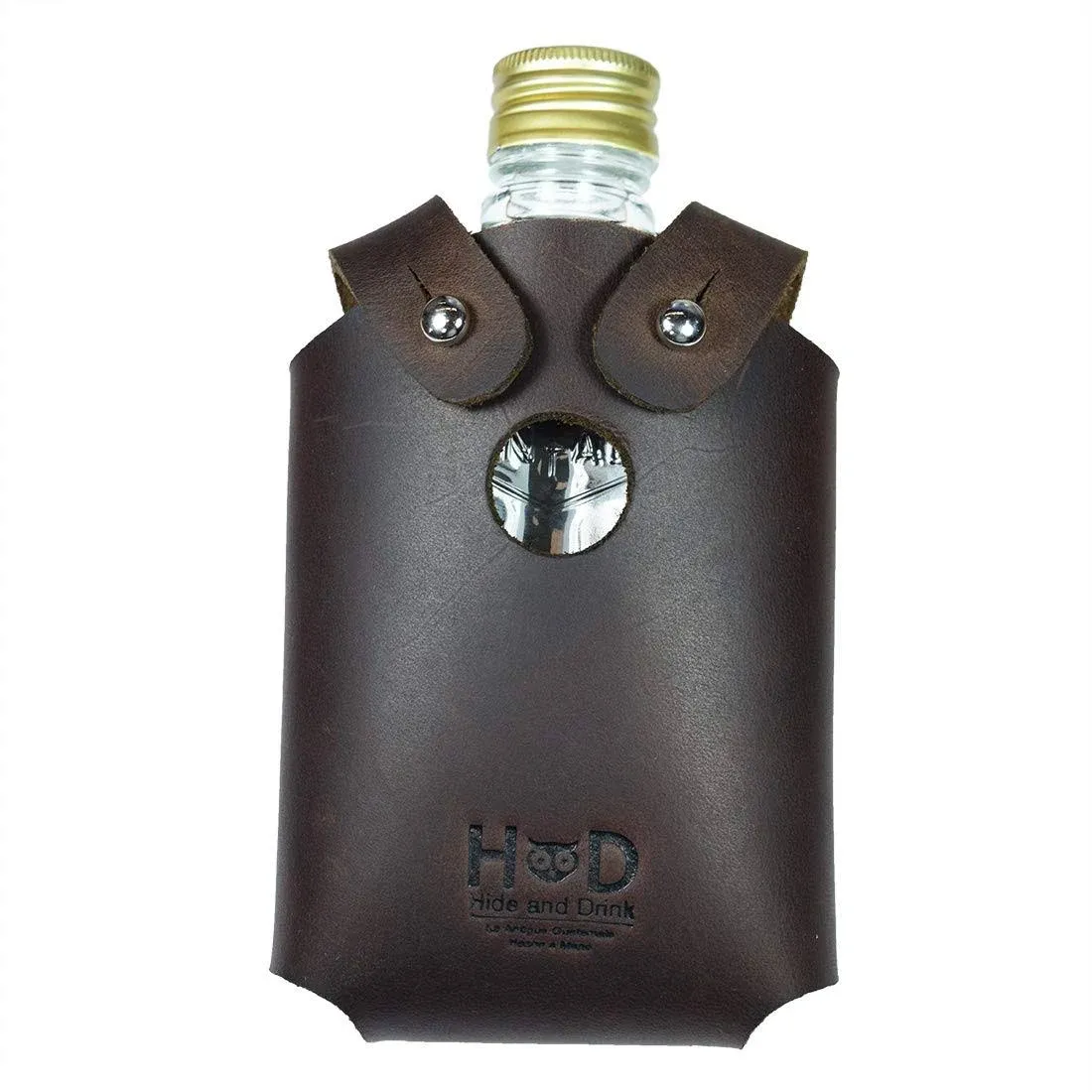 Hide & Drink, Leather Flask Holder/Liquor/Bottle/Case/Whiskey/Wine/Carry/Pouch, Handmade Includes 101 Year Warranty :: Bourbon Brown