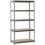 Muscle Rack 36"W x 18"D x 72"H Steel Shelving, 800 lbs. Capacity per Shelf; Silver