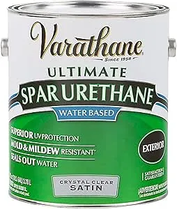 RUST-OLEUM 1 gal Brands 250231 Clear Varathane, Diamond Water-Based Spar Urethane, Satin, 1-Gallon