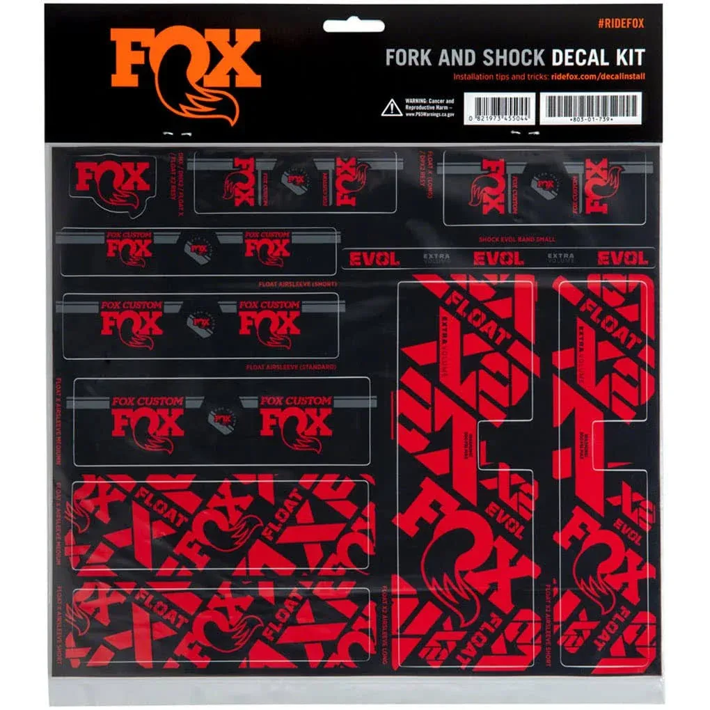 FOX Fork and Shock Decal Kit - Stealth Black