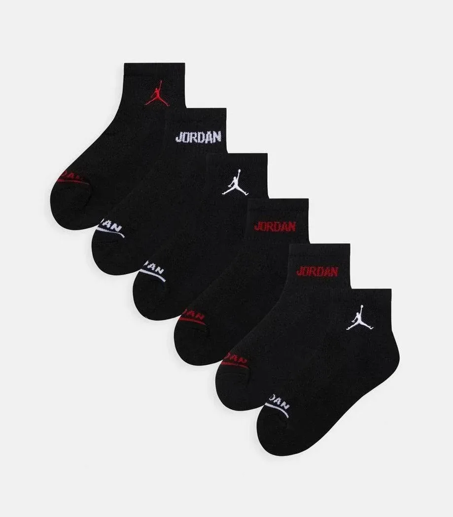 Jordan Boys Legend Ankle 6-Pack Socks - Black/Black Size M