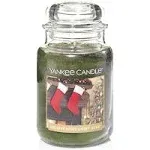 Yankee Candle Holiday Home Sweet Home Large Jar 22oz NEW! Green Stockings