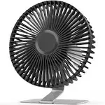 SLENPET 6 inch USB Desk Fan, Adjustable Tilt, 4 Speeds, Ultra-Quiet, 90Rotation, Portable, Metal Base, Silver