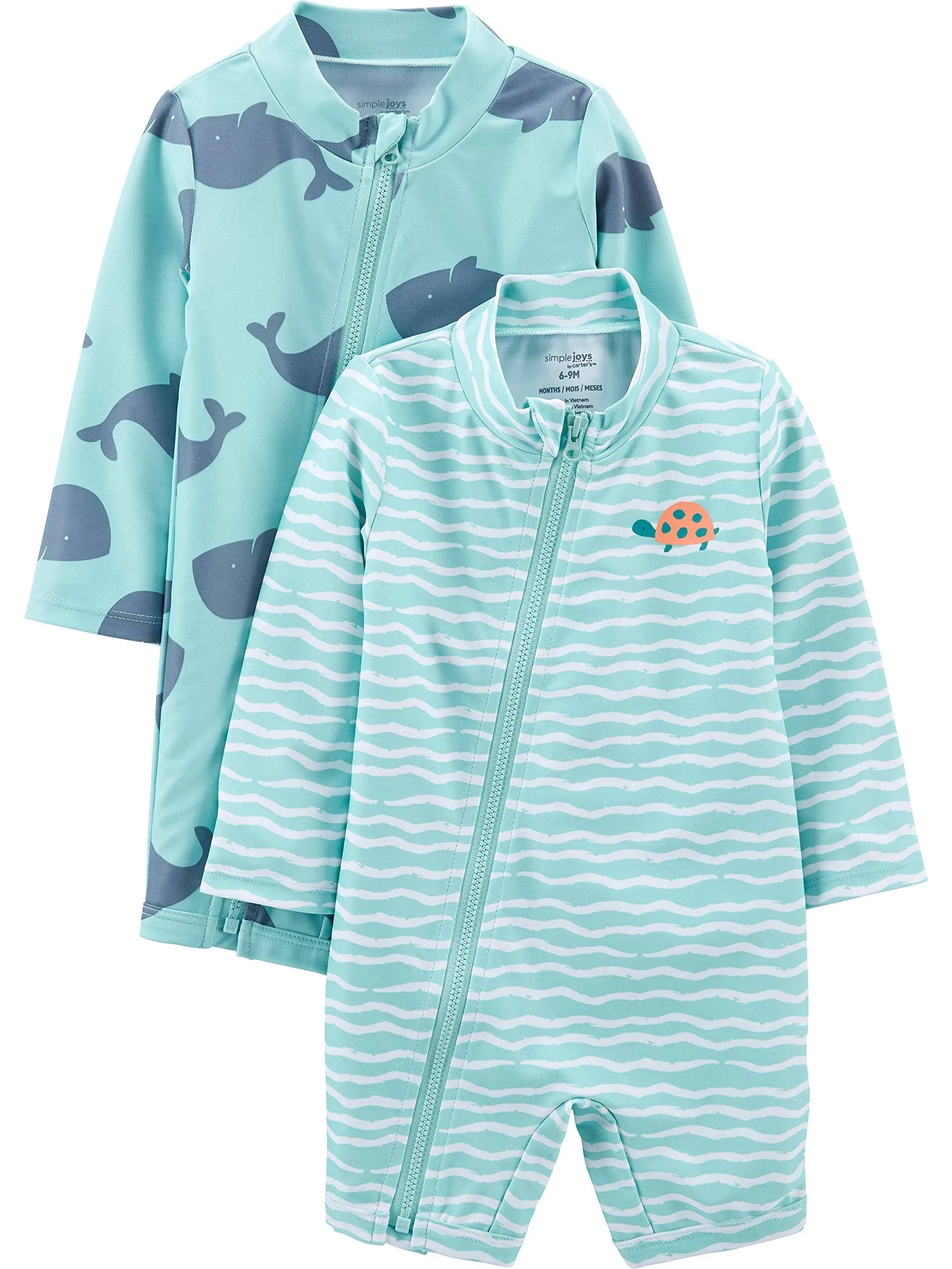 Simple Joys by Carter's Boys' Baby 2-Pack 1-Piece Zip Rashguards