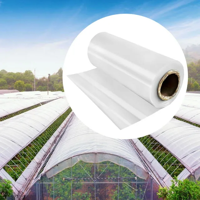 VEVOR 8 x 25 ft Greenhouse Plastic Sheeting, 6 Mil Thickness UV Resistant Clear Polyethylene Film, Hoop Green House Cover for Farms, Agriculture, GardenVEVOR 8 x 25 ft Greenhouse Plastic Sheeting, 6 Mil Thickness UV Resistant Clear Polyethylene Film, Hoo