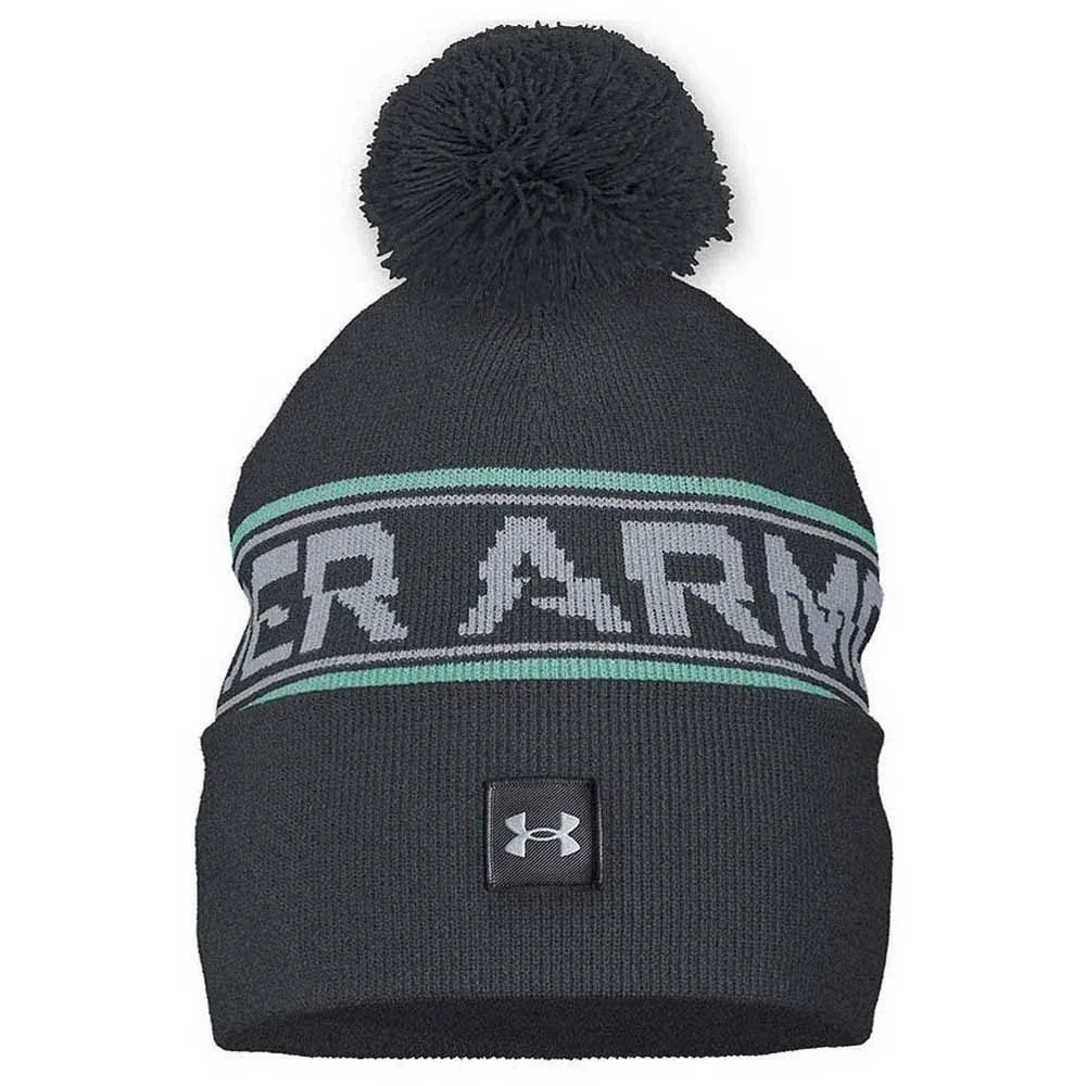 Under Armour Men's Halftime Pom Beanie Pitch Gray / Halo Gray