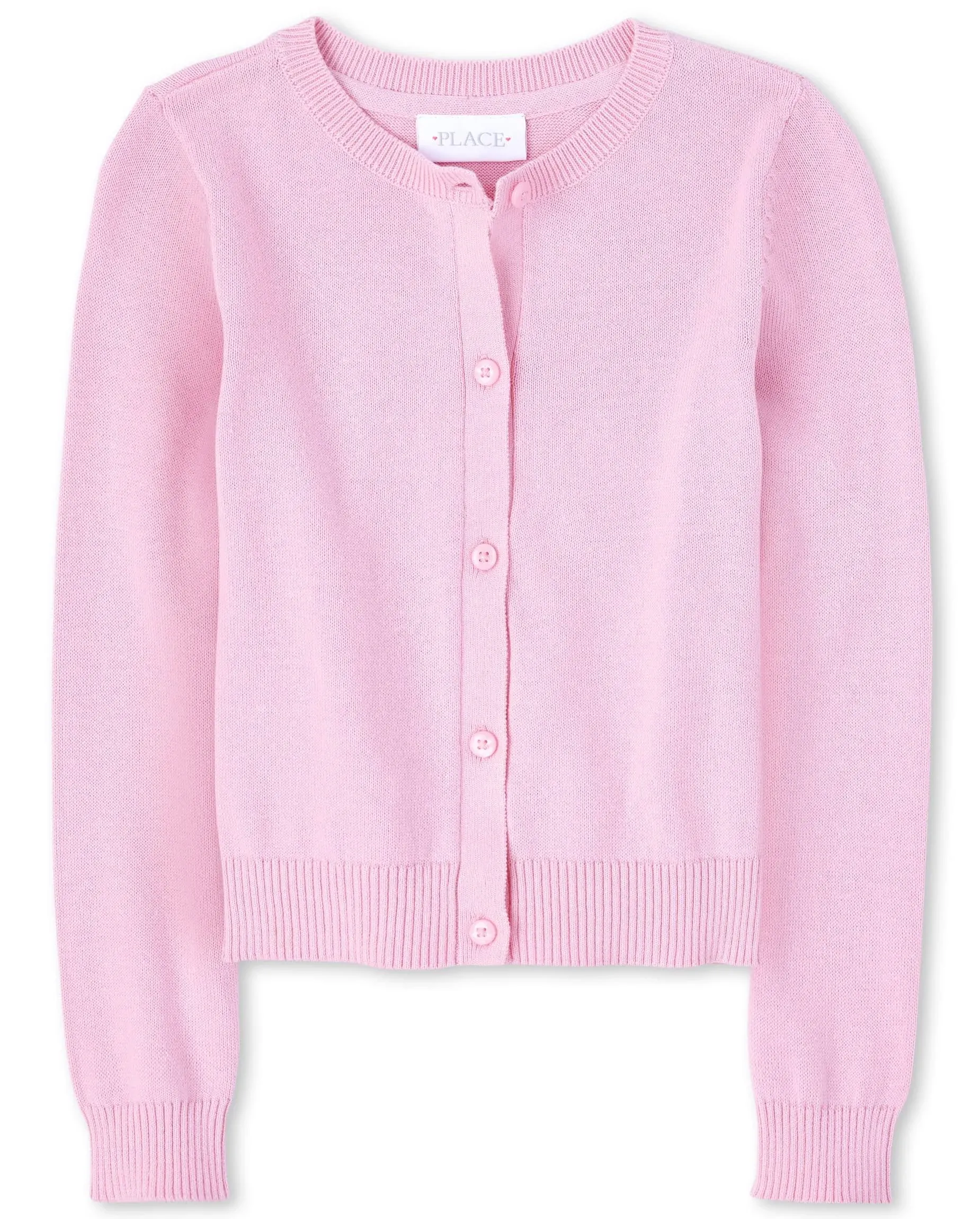 The Children's Place Girls Uniform Cardigan Sweater, Sparklpink, 7-8 Years US