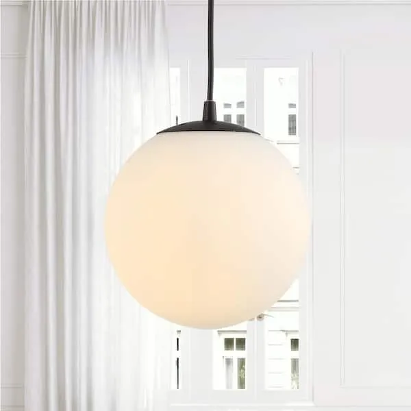 Jonathan Y Bleecker Metal/Glass Globe LED Pendant - White