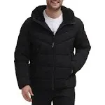 Calvin Klein Men's Modern Fit Hooded Stretch Jacket Ebony - Size: Large