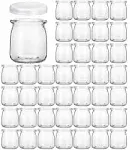 Glass Jars, KAMOTA 40 PACK 6 oz Yogurt Jars With PE Lids, Glass Pudding Jars for