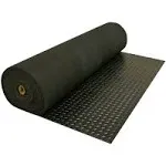 Rubber-Cal Diamond Plate Rubber Flooring Rolls 3mm x 4ft x 5ft Rolls - Black