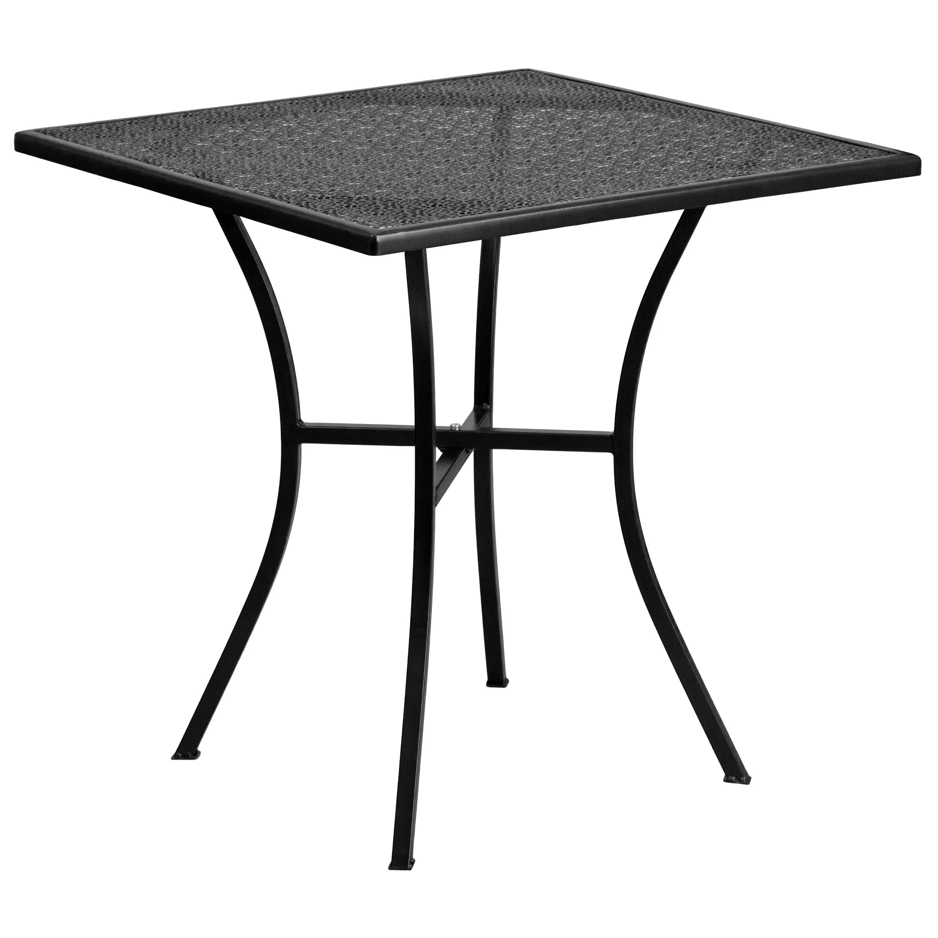 Flash Furniture Indoor-Outdoor Steel Patio Table , Black - 28 in. Square