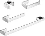 Fapully 4 Piece Bathroom Accessories Set Stainless Steel Wall MountedChrome P...