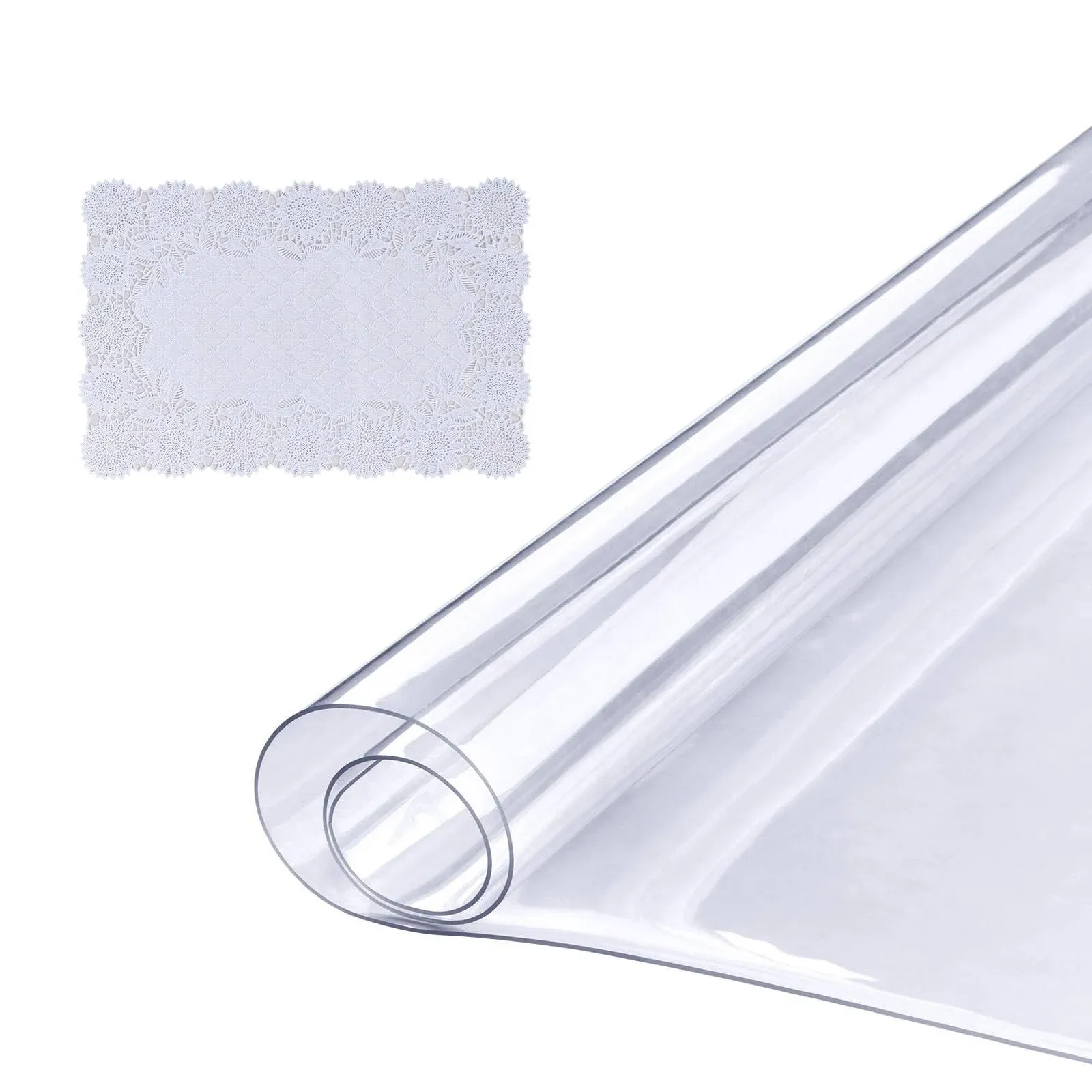 VEVOR 24x 48 in. Clear Table Cover Protector 1.5 mm Thick PVC Plastic Tablecloth