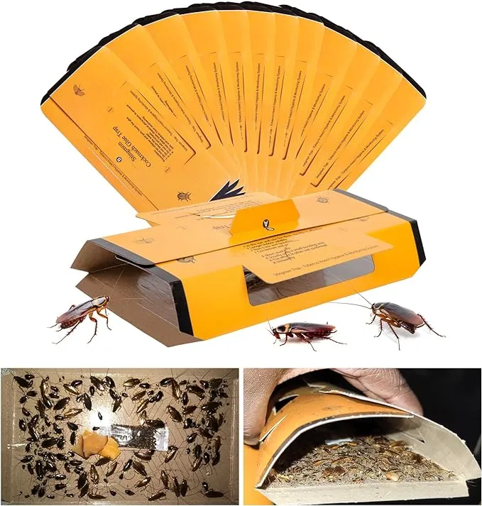 18 Pack Roach Traps Indoor Roach Killer Indoor Infestation, Cockroach Killer Indoor Home Cockroach Trap Sticky Traps for Insects