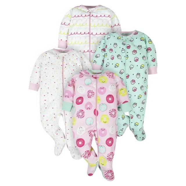 Onesies Gerber Baby girls Sleep 'n Play Footed Pajamas