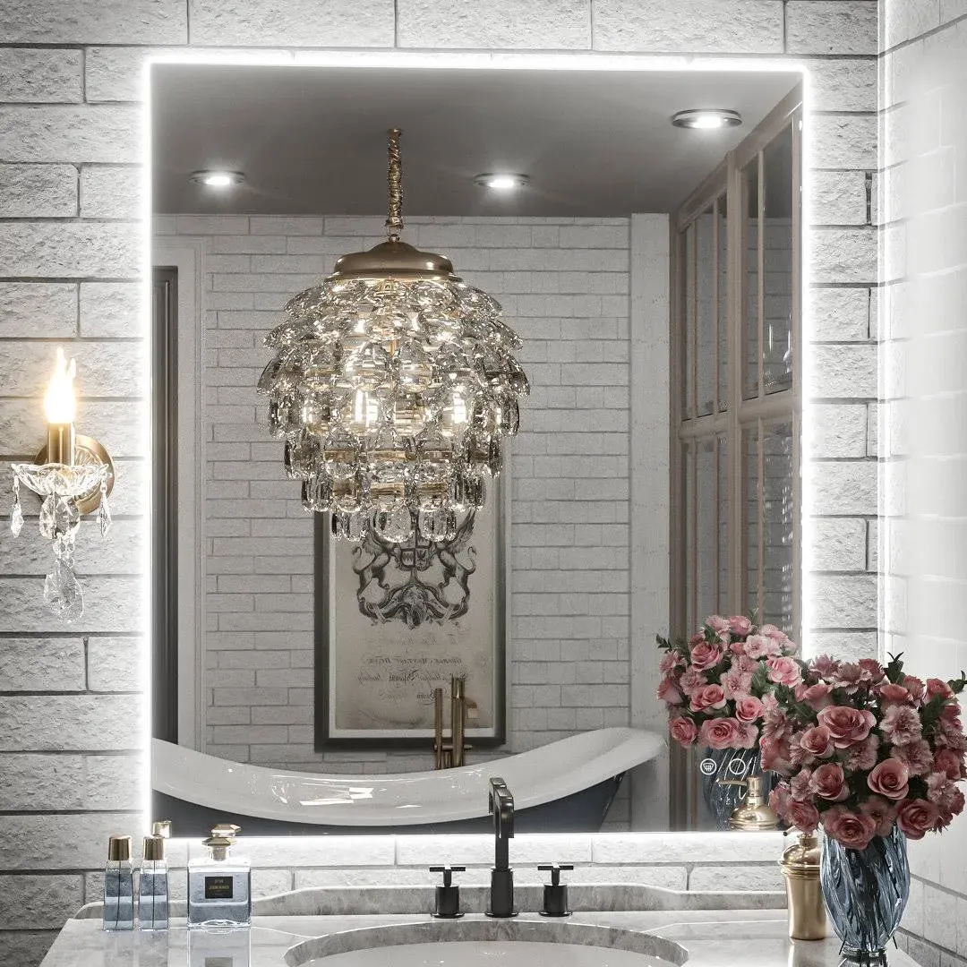 Keonjinn LED Backlit Bathroom Vanity Wall Mirror, Anti-Fog - 30x36