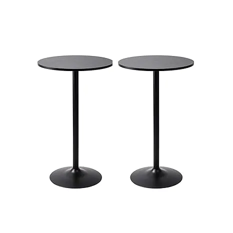 Pearington Santina 2 Pack Round Bar and Pub Table, Black