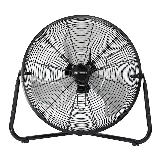 Utilitech 20-in 3-Speed Indoor Black Floor Fan