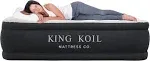 King Koil Luxury Twin Size Air Mattress with Built-in High Speed Pump for Camping Home Guests - Twin Size Airbed Inflatable Mattress Waterproof