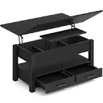 Rolanstar Coffee Table Lift Top, Multi-Function Convertible Coffee Table with Drawers and Hidden Compartment, Coffee Table Converts to Dining Table for Living Room, Home Office,BlackRolanstar Coffee Table Lift Top, Multi-Function Convertible Coffee Table