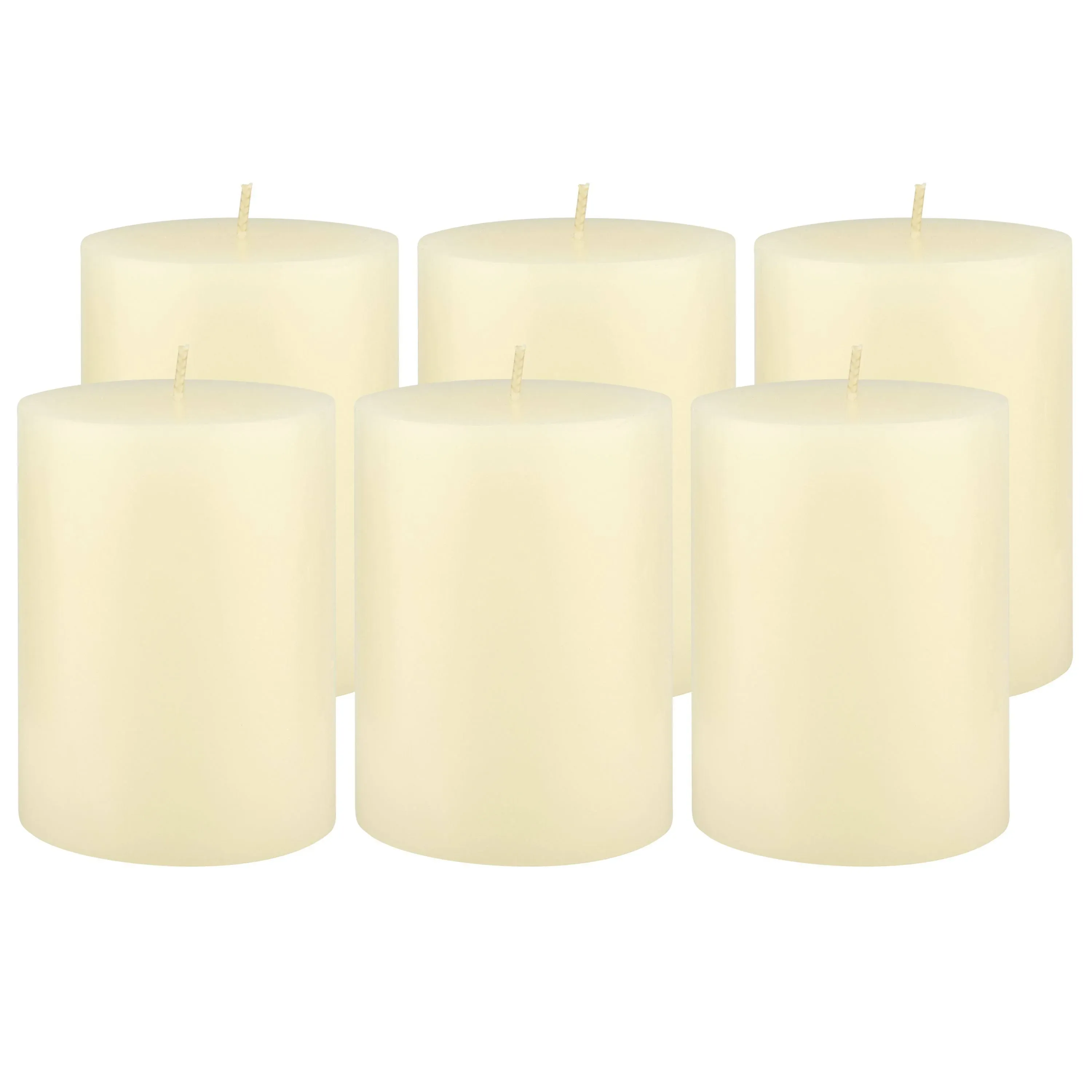 Stonebriar Collection Tall Long Burning Unscented Wax Pillar Candles