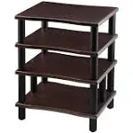 Monolith 4 Tier Audio Stand XL - Open Air Design, Each Shelf Supports Up to 75 lbs, Perfect Way to Organize AV Components, Espresso