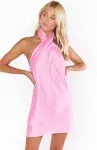 Show Me Your Mumu Jasmine Halter Mini Dress in Pink - Size L