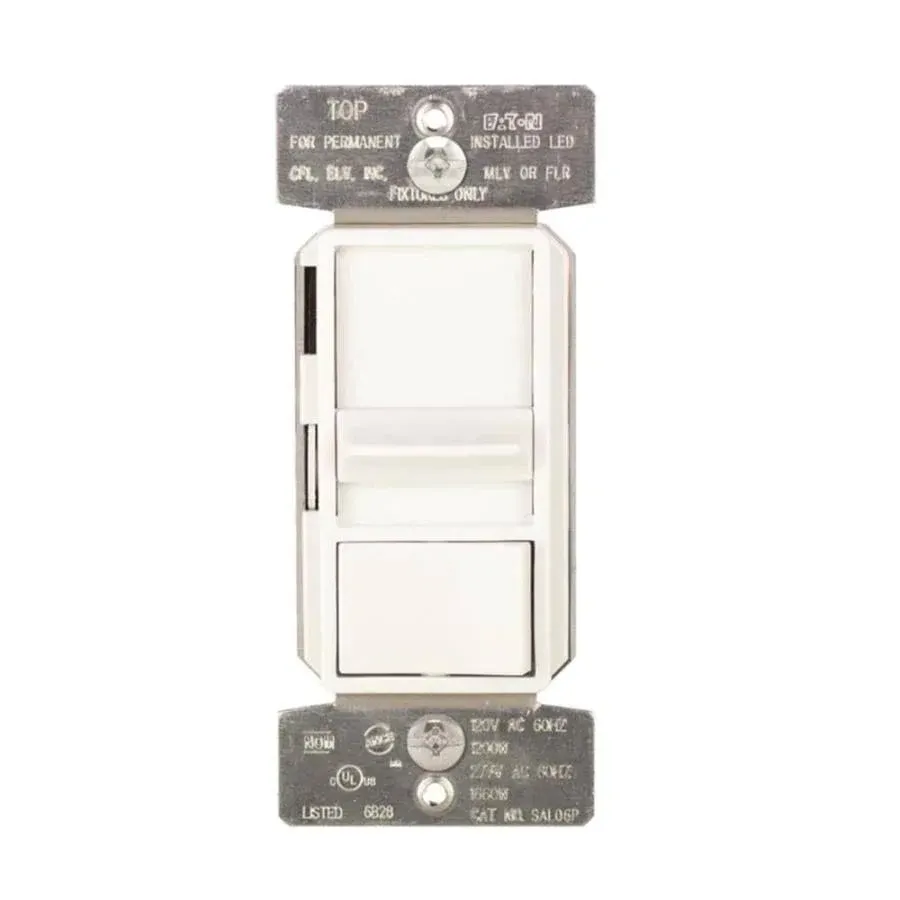 Eaton Single-Pole/3-Way White LED Slide Light Dimmer SUL06P