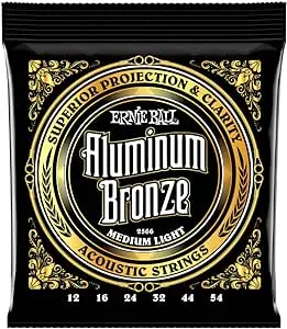 Ernie Ball Aluminum Bronze Medium Light Acoustic Strings, 12-54