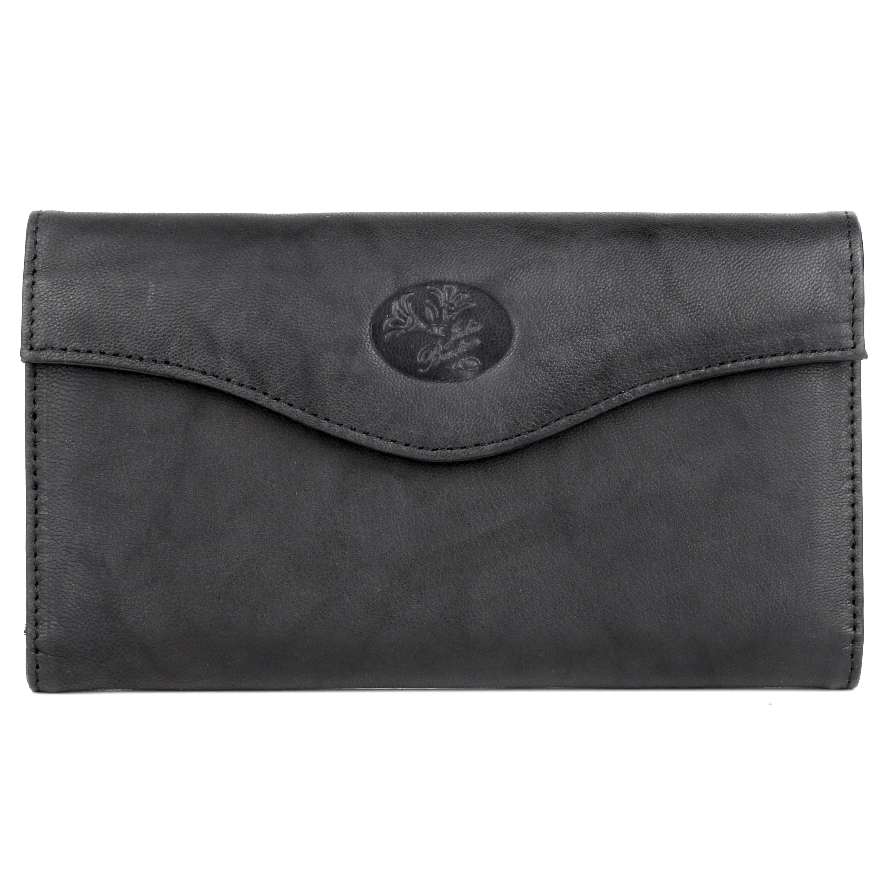 Julia Buxton Women's Heiress Organizer Clutch Leather, Navy