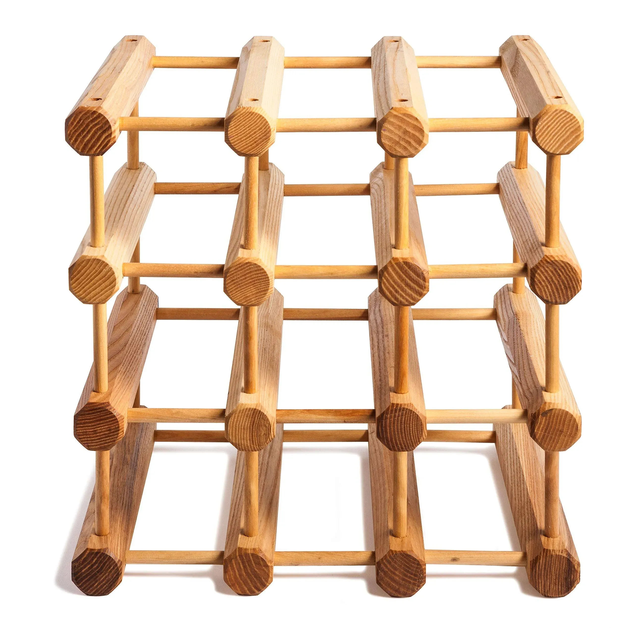 J.K. Adams 40 Bottle Stackable Wood Wine Rack with Natural Pins