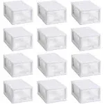 Sterilite Stackable Small Drawer Frame, White - 12 count