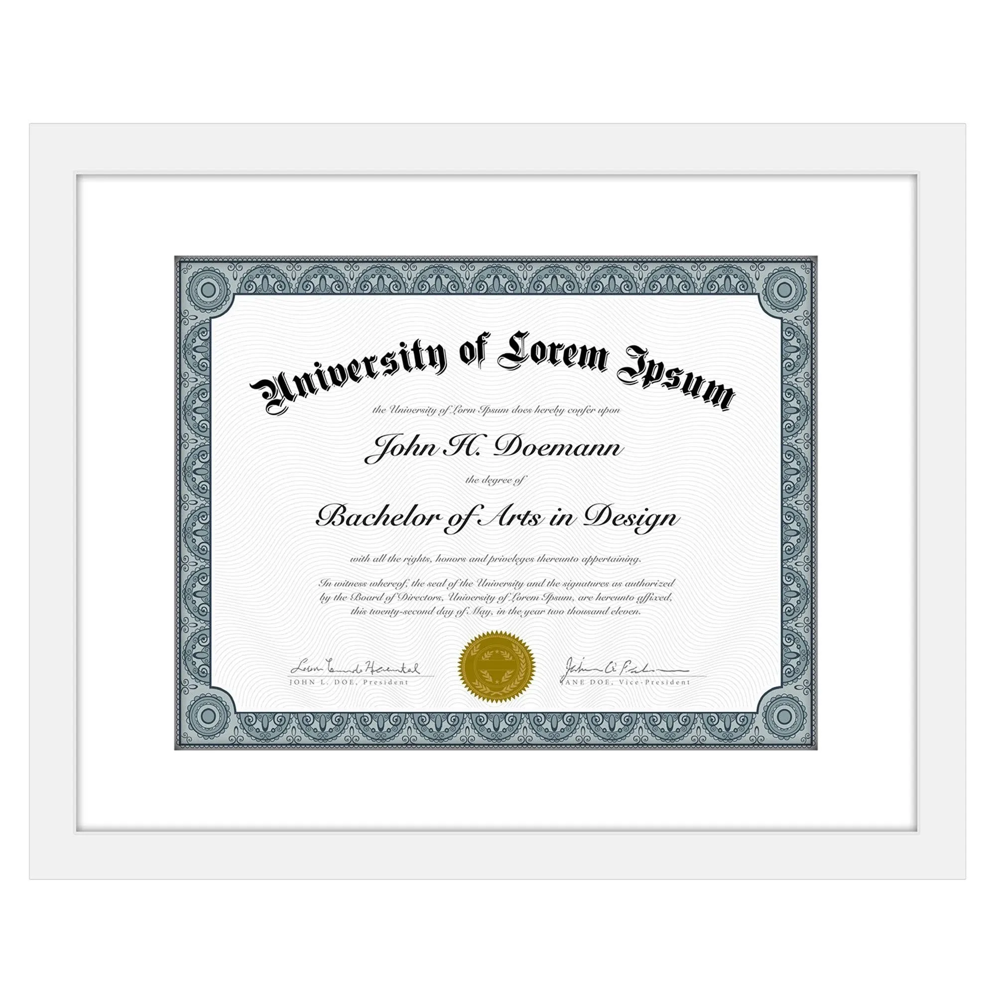 Americanflat Diploma Frame 11x14 with 8.5x11 Mat for Diploma