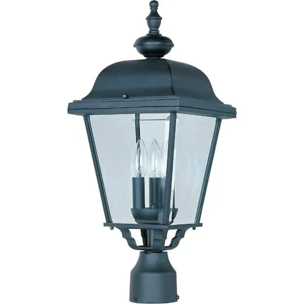 Maxim Builder Cast 3-Light Outdoor Pole/Post Lantern - Black - 3008BK