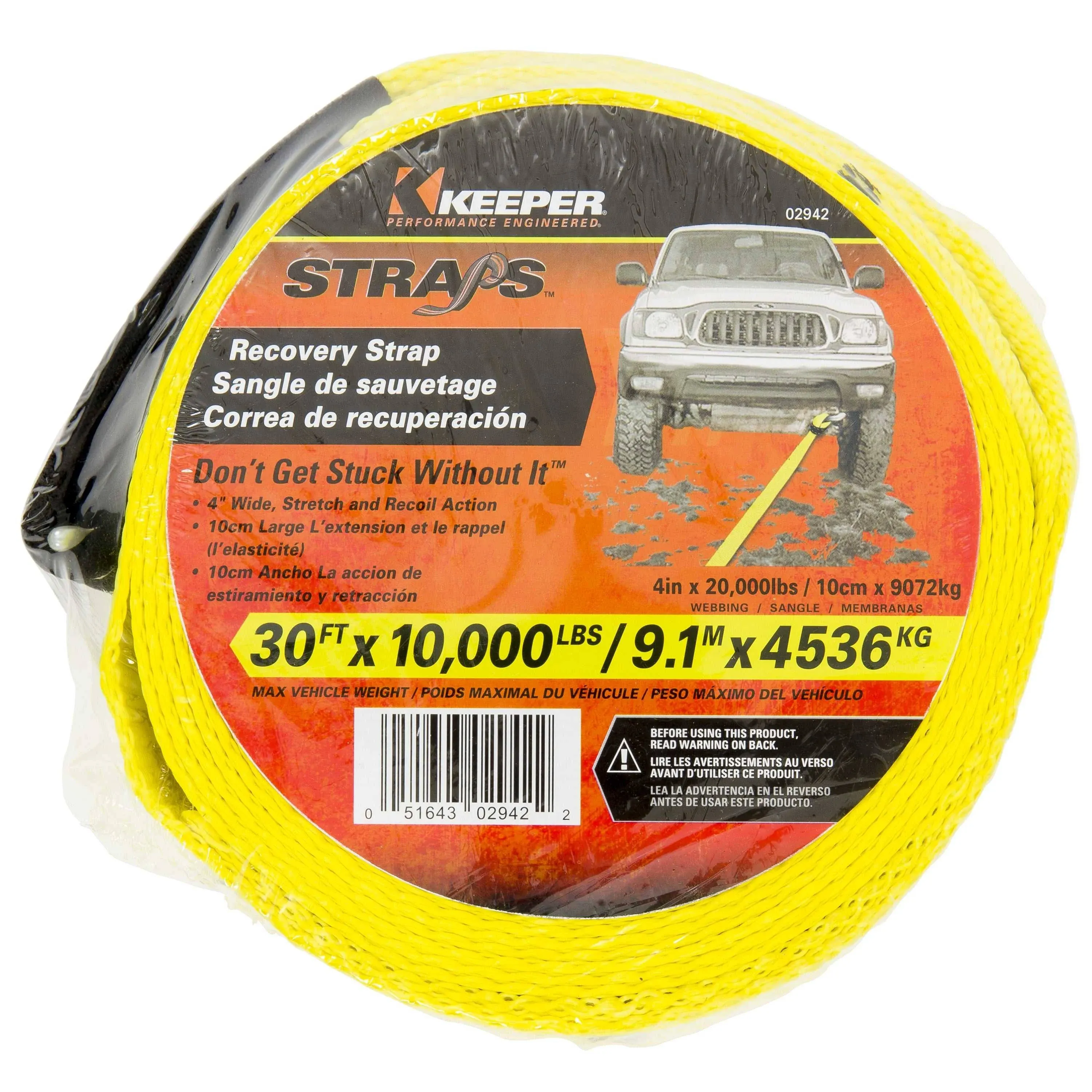 Keeper 02942 Recovery Strap, 4-In. x 30-ft.