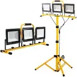 Scilulu 21000 Lumen Work Lights with Stand, 3 Adjustable Head LED Work Light, with Adjustable and Foldable Tripod Stand