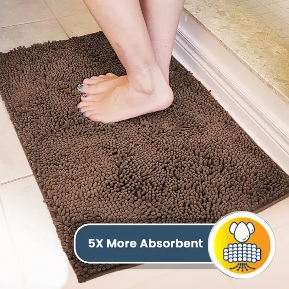 Muddy Mat Shown ON TV Highly Absorbent Microfiber Door Mat and Pet Rug Non Slip Thick Washable Area and Bath Mat Soft Chenille for Kitchen